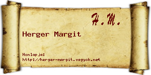 Herger Margit névjegykártya